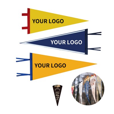 Felt Triangle Pennant Flag 12 x 30" Full Color Decoration